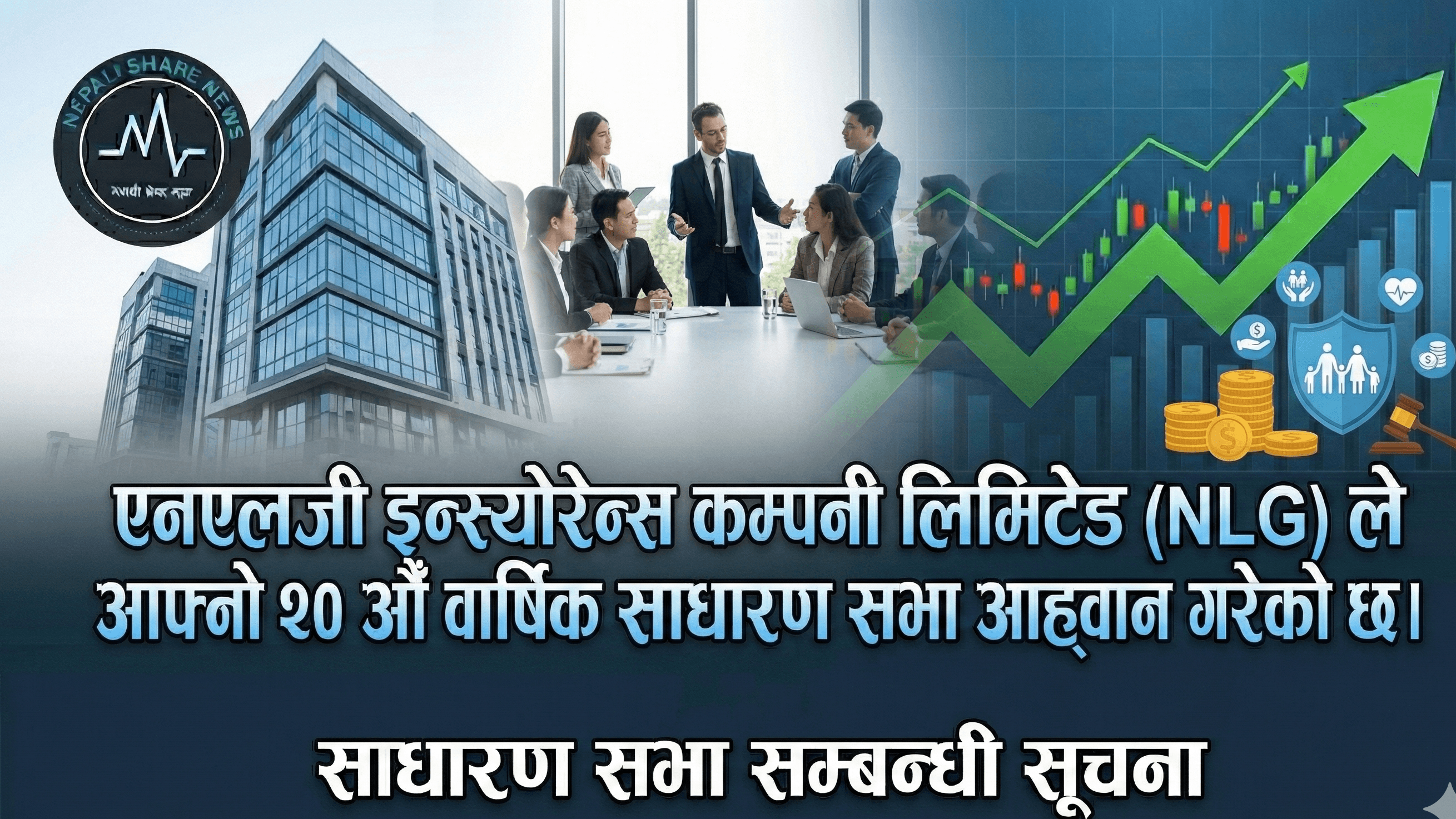 एनएलजी इन्स्योरेन्स कम्पनी लिमिटेड (NLG) ले आफ्नो २० औँ वार्षिक साधारण सभा आह्वान गरेको छ।