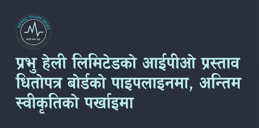 प्रभु हेली लिमिटेडको आईपीओ प्रस्ताव धितोपत्र बोर्डको पाइपलाइनमा, अन्तिम स्वीकृतिको पर्खाइमा
